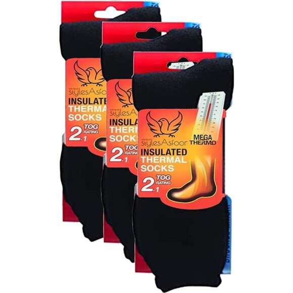 Set of 3 Thermal Socks for Men Heated Cold Weather